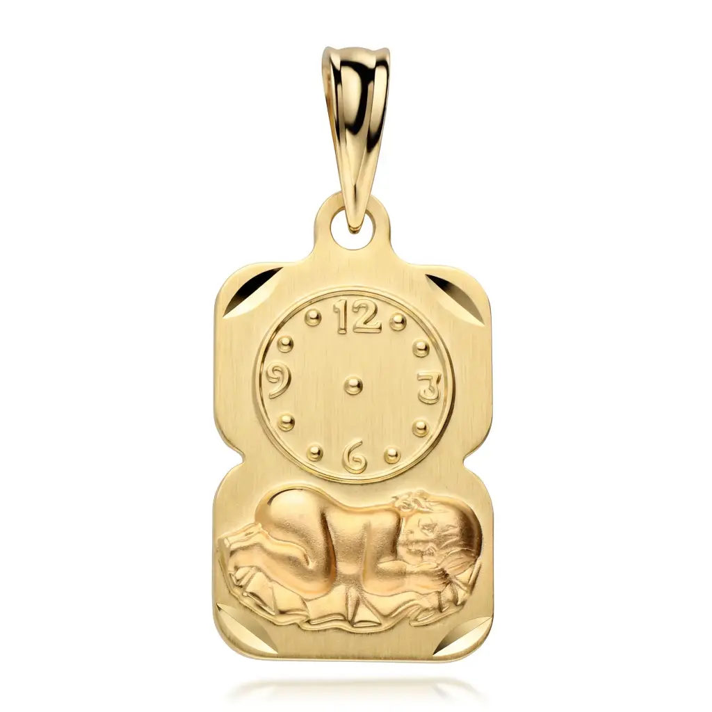 Medalla Niño Reloj Rectangular