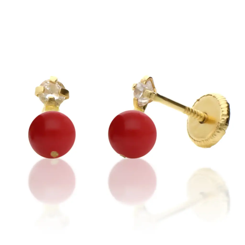 Pendientes Tuerca Coral Tu y Yo 