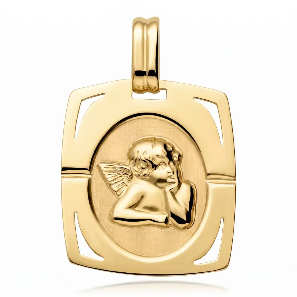 Medalla Angelote Rectángular Calada