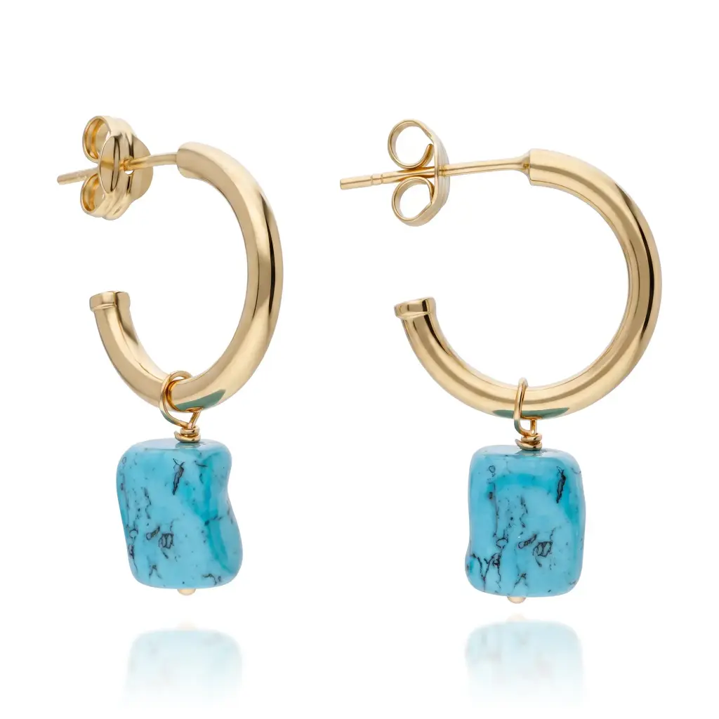 Pendientes Aros con Turquesa