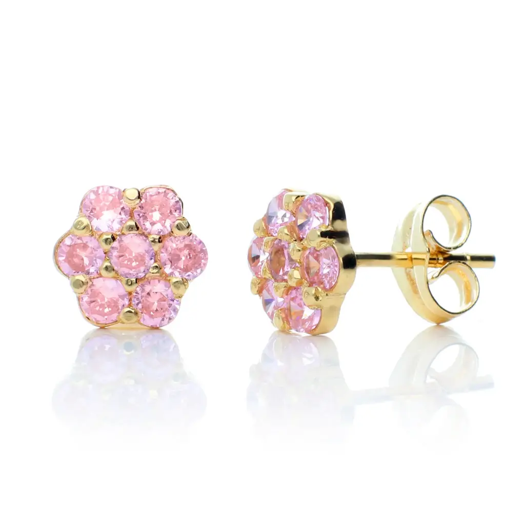 Pendientes Presión Engaste Oro Amarillo 