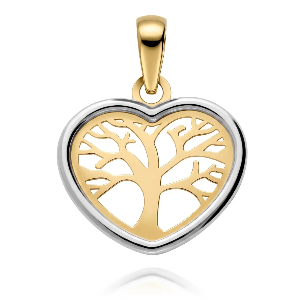 Colgante Árbol de la Vida Corazón Bicolor