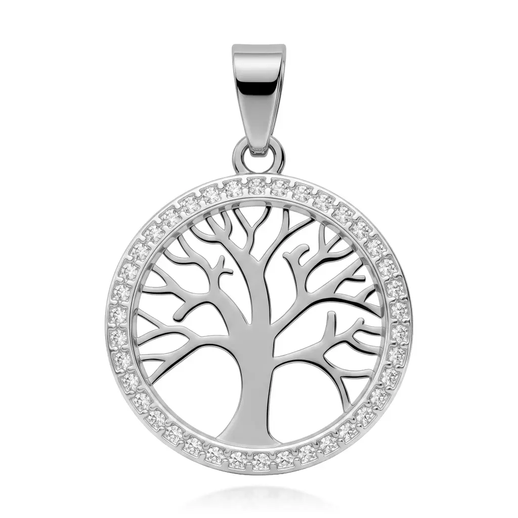 Colgante Árbol de la Vida Oro Blanco