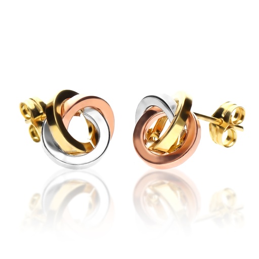 [7807] Pendientes Presión Nudo Tricolor