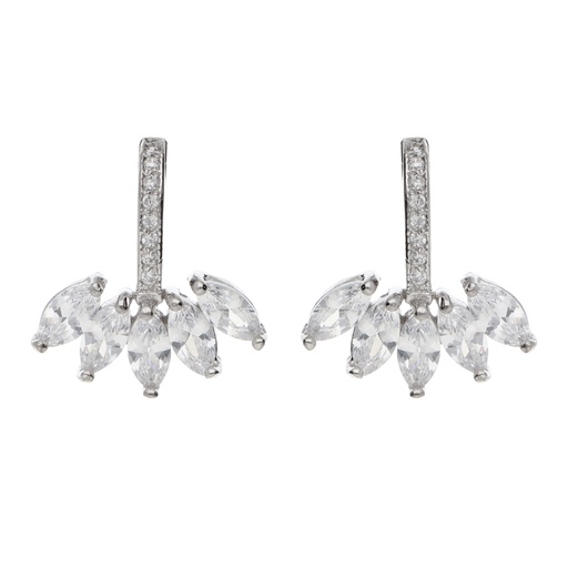 [7583] Pendientes Presión Engaste Oro Blanco