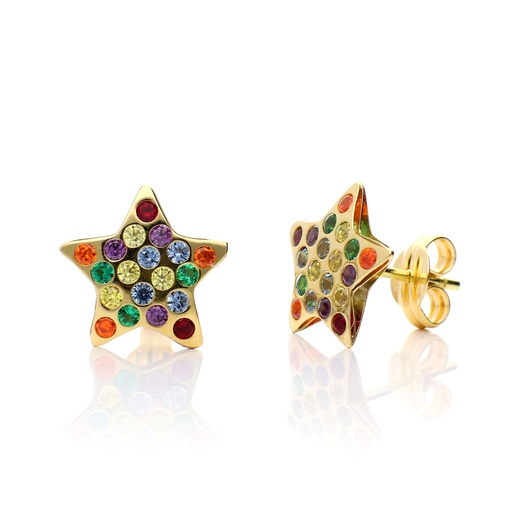 [7537] Pendientes Presión Estrella Color