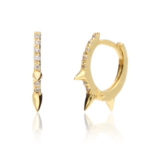[7445] Pendientes Aros Circonitas Oro Amarillo