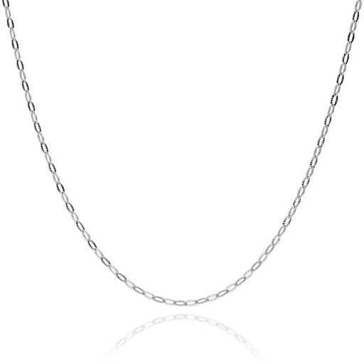 [10250-O.BL.] Cadena Maciza Fantasía Diamantada Oro Blanco