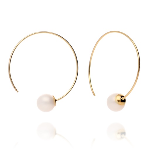 [7726] Pendientes Aros con Perla