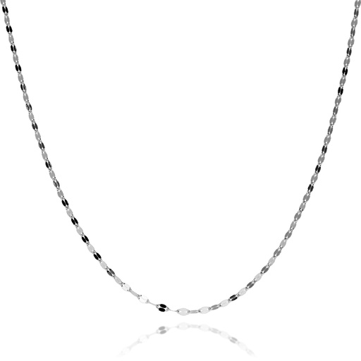 [VERONA O.BL.] Cadena Maciza Espejos Oro Blanco