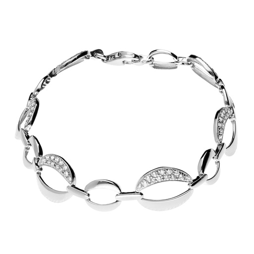 [5076p] Pulsera Engaste Oro Blanco