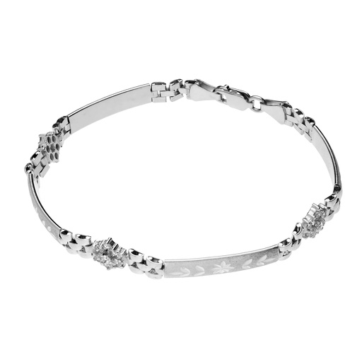 [169p] Pulsera Engaste Oro Blanco