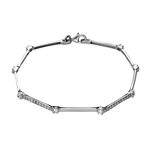 [10223p] Pulsera Engaste Oro Blanco