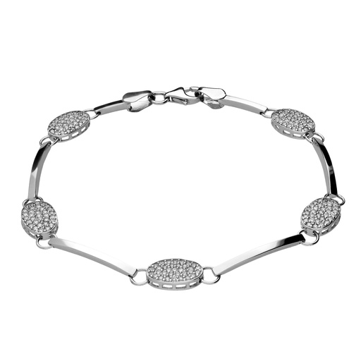 [5245p] Pulsera Engaste Oro Blanco