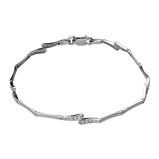 [5498p] Pulsera Engaste Oro Blanco