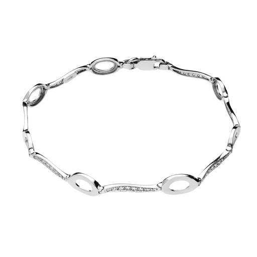[5162p] Pulsera Engaste Oro Blanco