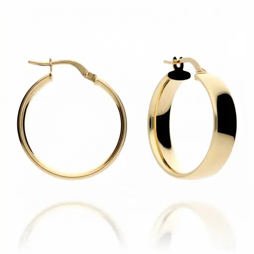[7183] Pendientes Aros 6 mm Media Caña Plana