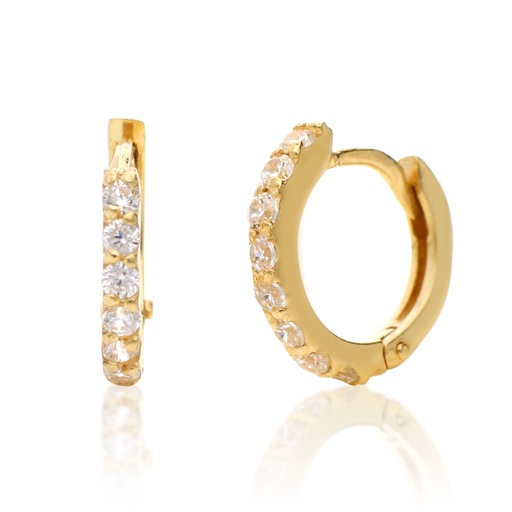 [7444] Pendientes Aro Engaste Oro Amarillo