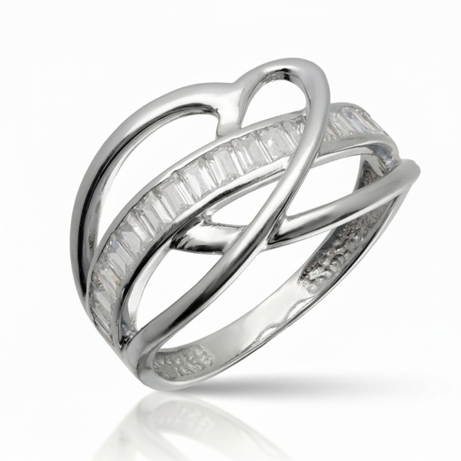 [3052 OBL] Sortija Engaste Oro Blanco Corazón