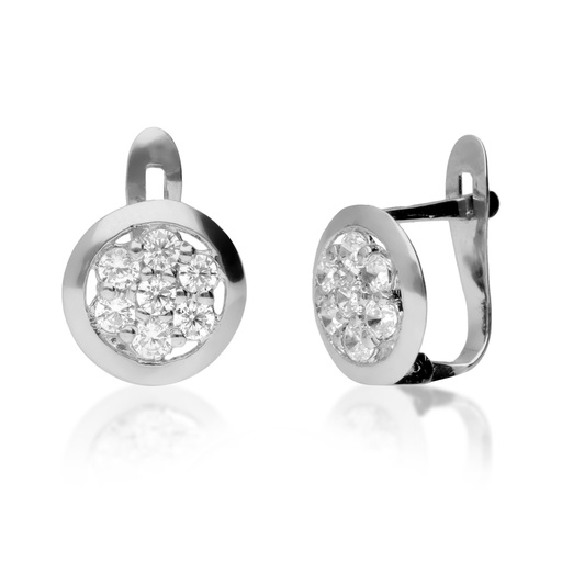 [4402p OBL] Pendientes Catalán Engaste Oro Blanco