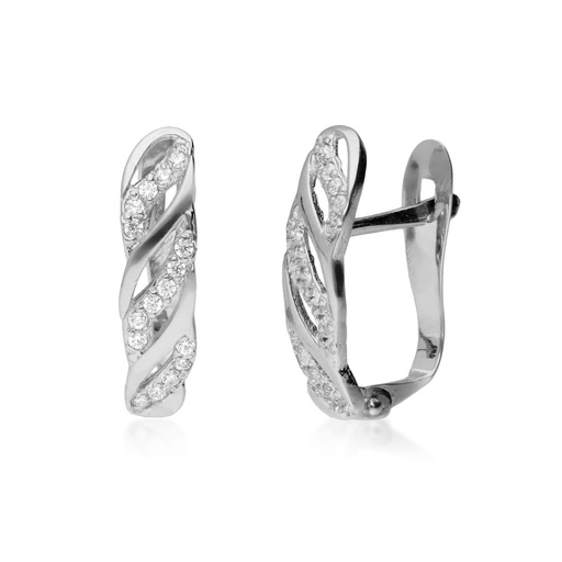 [4401p OBL] Pendientes Catalán Engaste Oro Blanco