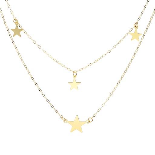 [10089] Gargantilla Doble Estrellas