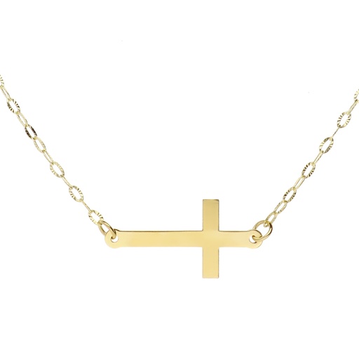 [10135 OA] Gargantilla Cruz Oro Amarillo