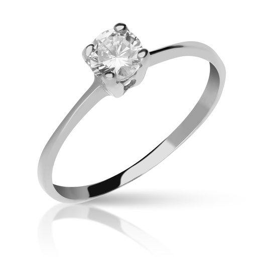 [3158 OBL] Sortija Solitario 4 Garras Oro Blanco