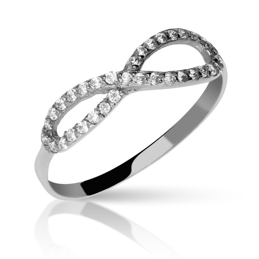 [3351] Sortija Infinito Engaste Oro Blanco