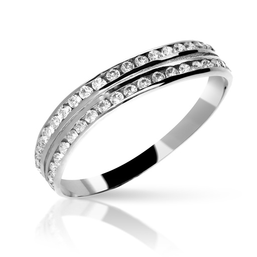 [3380 OBL] Sortija Engaste Doble Carril Oro Blanco