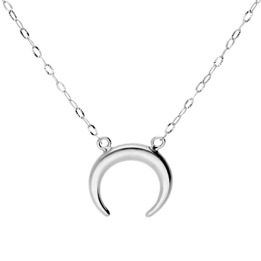 [10053 OBL] Gargantilla Luna Oro Blanco