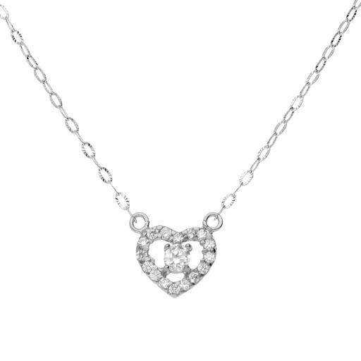 [10284 OBL] Gargantilla Corazón Engaste Oro Blanco