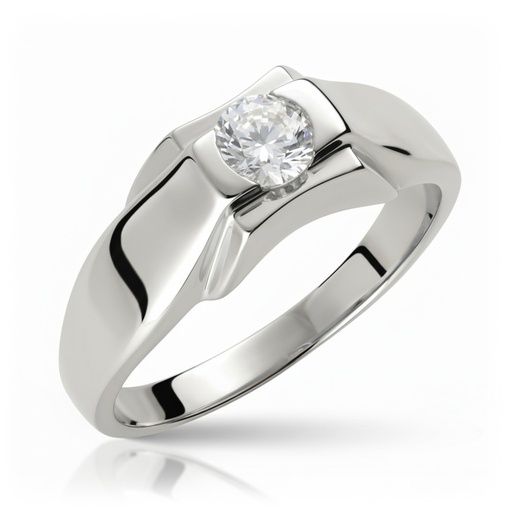 [12131 OBL] Solitario Caballero Oro Blanco