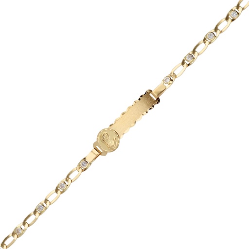 [10056] Pulsera Chapa Circonitas Virgen Niña
