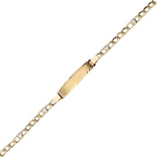 [5422] Pulsera Chapa Circonitas