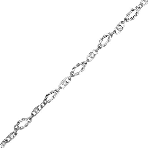[10151 OBL] Pulsera Circonitas Oro Blanco