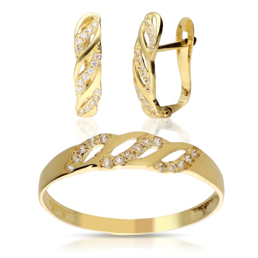 [4401 P S OA] Juego Catalán Circonitas Oro Amarillo