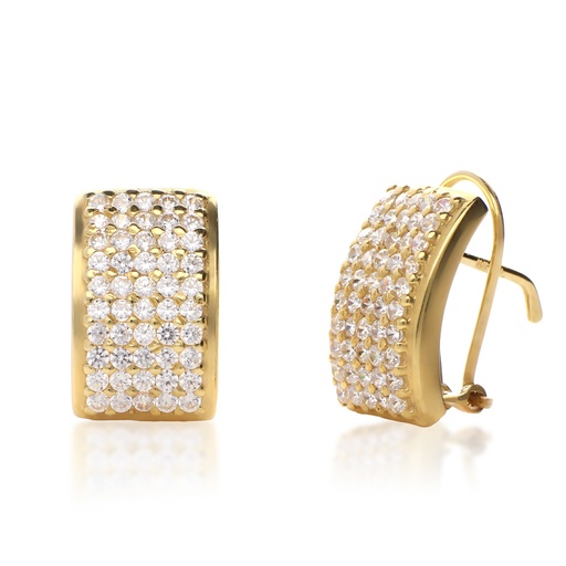 [4179p] Pendientes Omega Engaste Oro Amarillo