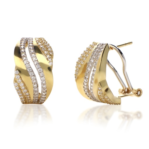 [4281p] Pendientes Omega Bicolor Engaste