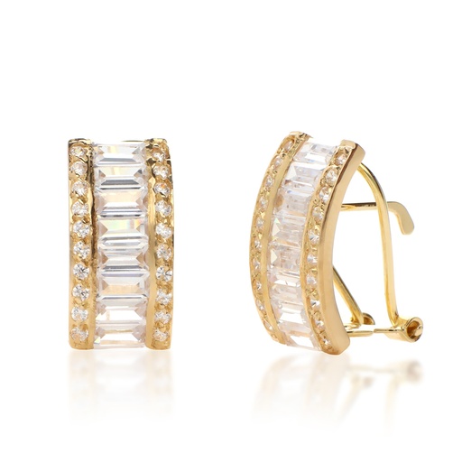 [4615p] Pendientes Omega Engaste Oro Amarillo