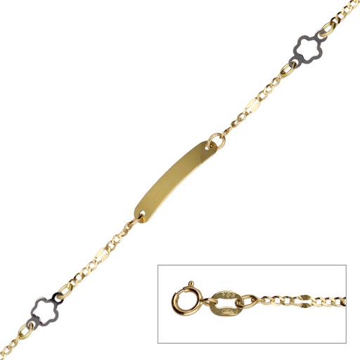 [5856] Pulsera Bebé Chapa Flor