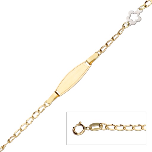 [5296] Pulsera Bebé Chapa Flor