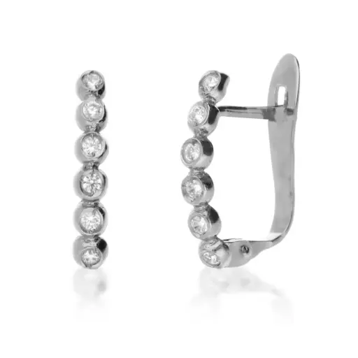 [4363p OBL] Pendientes Catalán Circonitas Oro Blanco