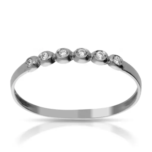 [4363s OBL] Sortija Circonitas Oro Blanco