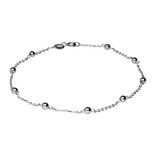 [10355p OBL] Pulsera Bolas Oro Blanco
