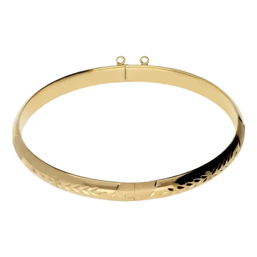 [10024 OA] Pulsera Media Caña Talla Oro Amarillo 