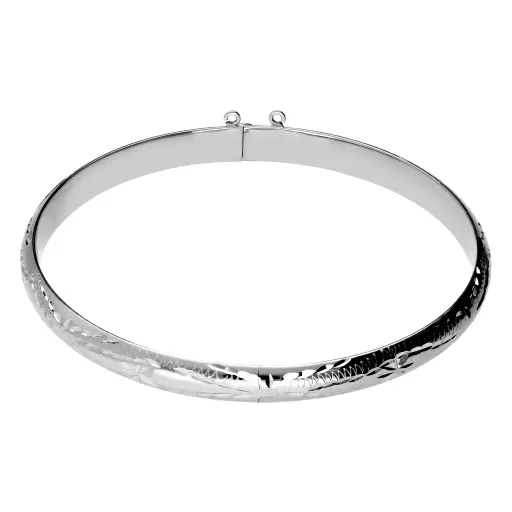 [10027 OBL] Pulsera Media Caña Talla Oro Blanco  