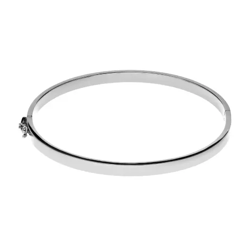 [10039 OBL] Pulsera Media Caña Tabla Lisa Oro Blanco