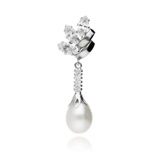 [7030C OBL] Colgante Perla Engaste Oro Blanco