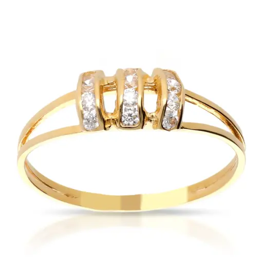 [4002s OA] Sortija Circonitas Oro Amarillo